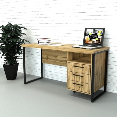 Офисный стол лофт СПЛГ-3 Дуб Аппалачи (1390x600x765) Дуб Аппалачи Гамма стиль