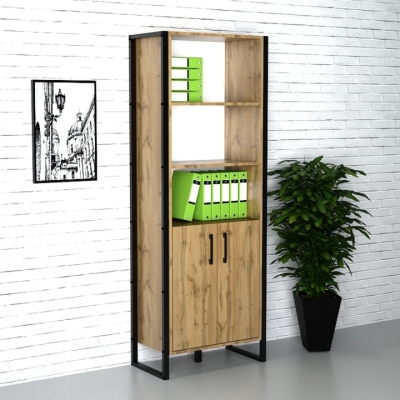 Офисный шкаф лофт ШЛГ-2 Дуб Аппалачи (800x400x1900) Гамма стиль