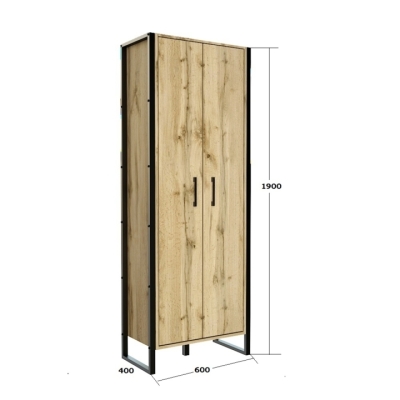  Офисный шкаф лофт ШЛГ-4 Дуб Аппалачи (600x400x1900) Гамма стиль 