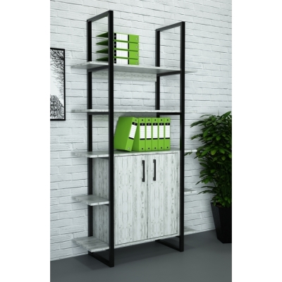 Стеллаж лофт СЛА-3а Дуб Крафт белый (900x400x1900) Гамма стиль