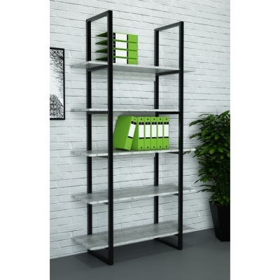 Стеллаж лофт СЛА-1а Дуб Крафт белый (400x1100x1900) Гамма стиль (V23251)