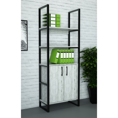 Стеллаж лофт СЛА-3 Дуб Крафт белый (400x800x1900) Гамма стиль (V23258)