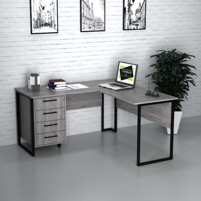 Офисный стол лофт СУЛХ-2-1 (1400x1600x750) Хортица Гамма стиль (V23308)