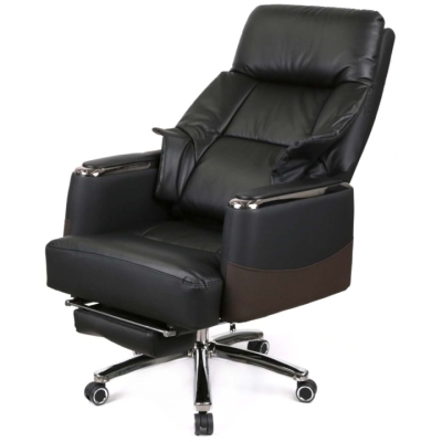 Кресло АКЛАС Осавул (Кожа LC-A Black/PU Black)
