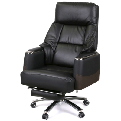 Кресло АКЛАС Осавул (Кожа LC-A Black/PU Black)