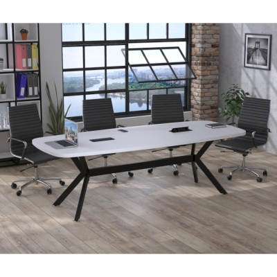 Стол для переговоров Академия Loft Design Белый С розетками