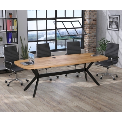 Стол для переговоров Академия Loft Design Дуб Крафт золотой Без розеток