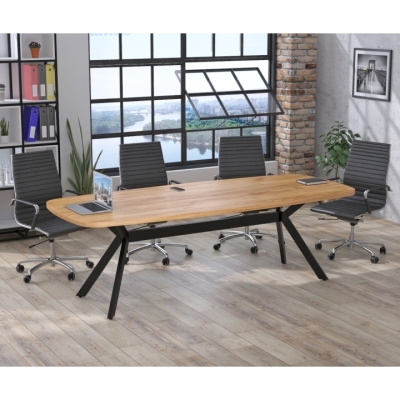 Стол для переговоров Академия Loft Design Дуб Крафт золотой Без розеток