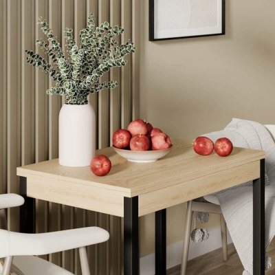 Стол-трансформер Art in Head Lunch 900x750x600 Дуб Арена светлый / Черный (TB19260000030)