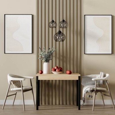 Стол-трансформер Art in Head Lunch 900x750x600 Дуб Арена светлый / Черный (TB19260000030)