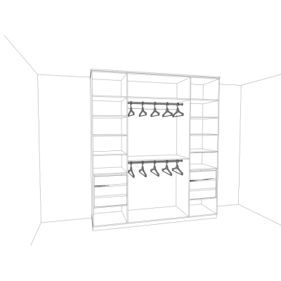 Шафа індивідуальна (2300мм x 600мм x 2630мм)