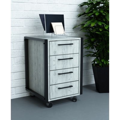 Офисная мобильная тумба лофт ТМЛА-1 (450x450x650) Дуб Крафт белый Гамма стиль (V23353)