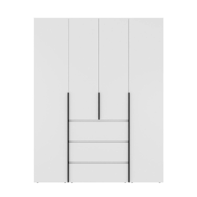 Шкаф распашной комбинированный с антресолью №1 Art in Head Light 1600х2500х500 Белый бриллиант (A1LTK011000000)