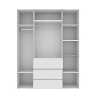 Шкаф распашной комбинированный с антресолью №1 Art in Head Light 1600х2500х500 Белый бриллиант (A1LTK011000000)