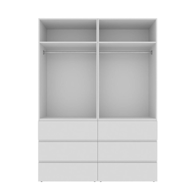 Шкаф распашной комбинированный с антресолью №10 Art in Head Light 1600х2500х500 Белый бриллиант (A1LTK0101000000)