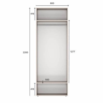 Шкаф распашной комбинированный с антресолью №12 Art in Head Light 1200х2500х500 Белый бриллиант (A1LTK0121000000)