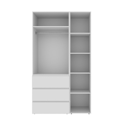 Шкаф распашной комбинированный с антресолью №2 Art in Head Light 1200х2600х500 Белый бриллиант (A2LTK021000000)