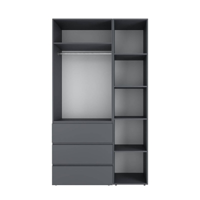 Шкаф распашной комбинированный с антресолью №2 Art in Head Light 1200х2600х500 Графит серый (A2LTK027000000)