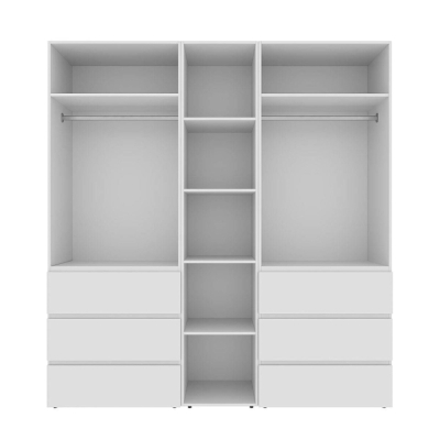 Шкаф распашной комбинированный с антресолью №3 Art in Head Light 2000х2600х500 Белый бриллиант (A2LTK031000000)