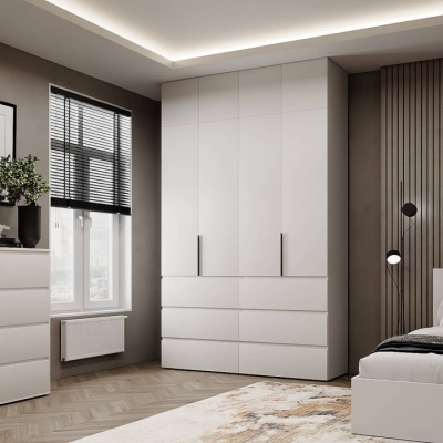 Шкаф распашной комбинированный с антресолью №10 Art in Head Light 1600х2600х500 Белый бриллиант (A2LTK0101000000)