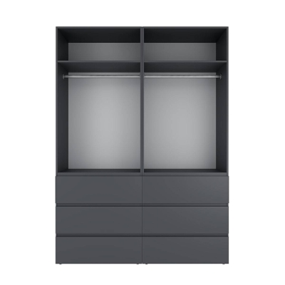 Шкаф распашной комбинированный с антресолью №10 Art in Head Light 1600х2600х500 Графит серый (A2LTK0107000000)