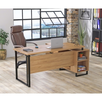 Стол руководителя Нотариус Loft Design Дуб Крафт золотой