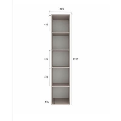 Пенал закрытый с антресолью №1 Art in Head Light 400х500х2600 Дуб Эвок прибрежный (A2LT08100000000)