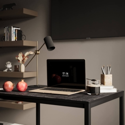 Письменный стол Art in Head Brevity Loft mid 900×750×670 Бетон Тёмный / Чёрный (TB02360000030)