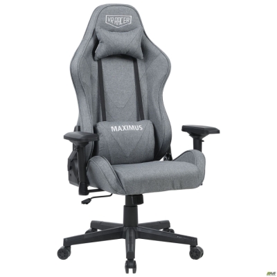 Кресло VR Racer Textile Maximus ткань серая/черный