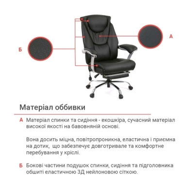 Кресло АКЛАС Случ KD R CH (PU Черный)