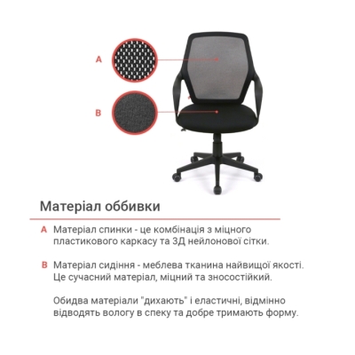 Кресло АКЛАС Пролисок BL TILT (Черный/Черный)