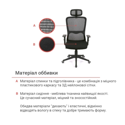 Кресло АКЛАС Горыцвит TILT (Черный/Черный)